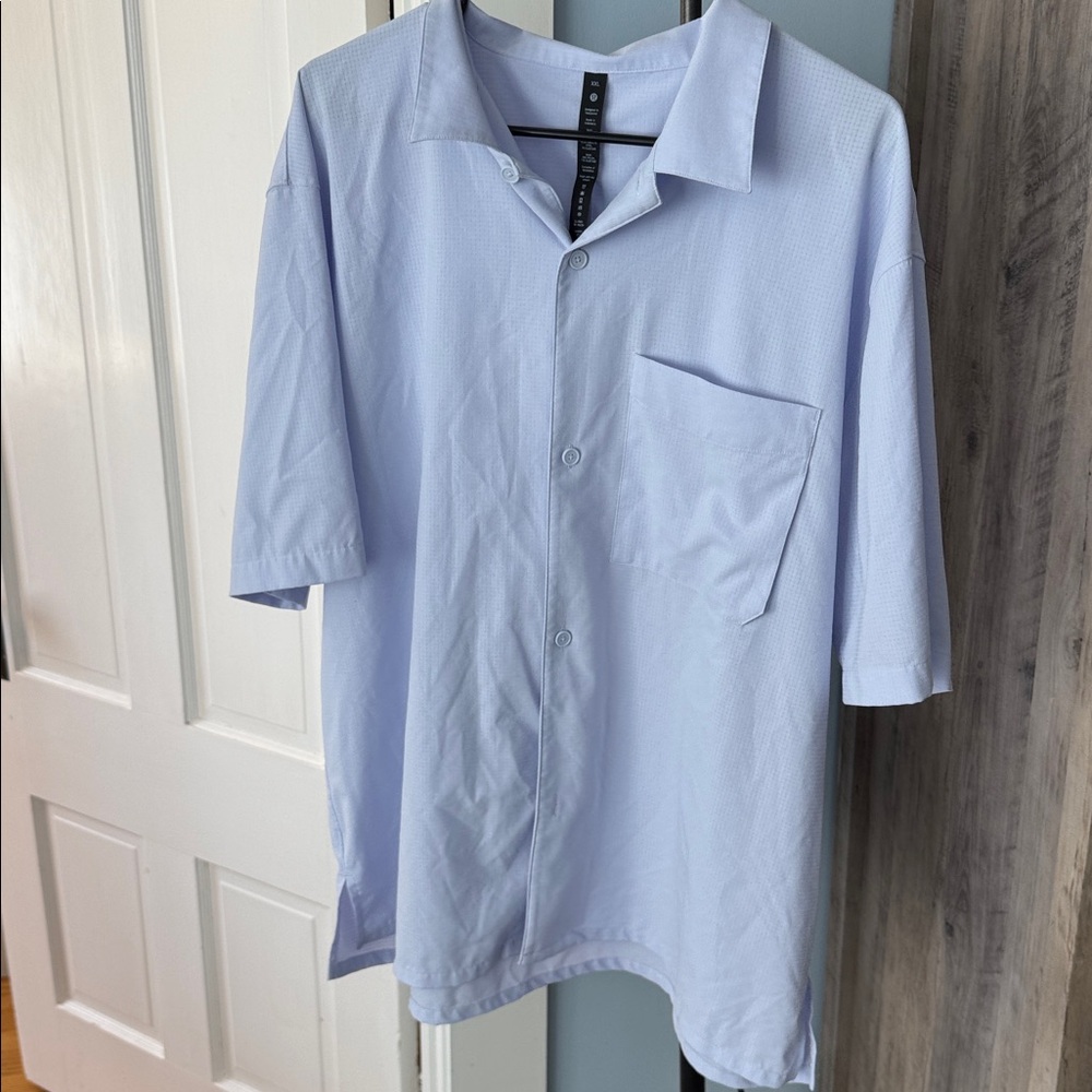 Lululemon Light Blue Button-Up Shirt XXL